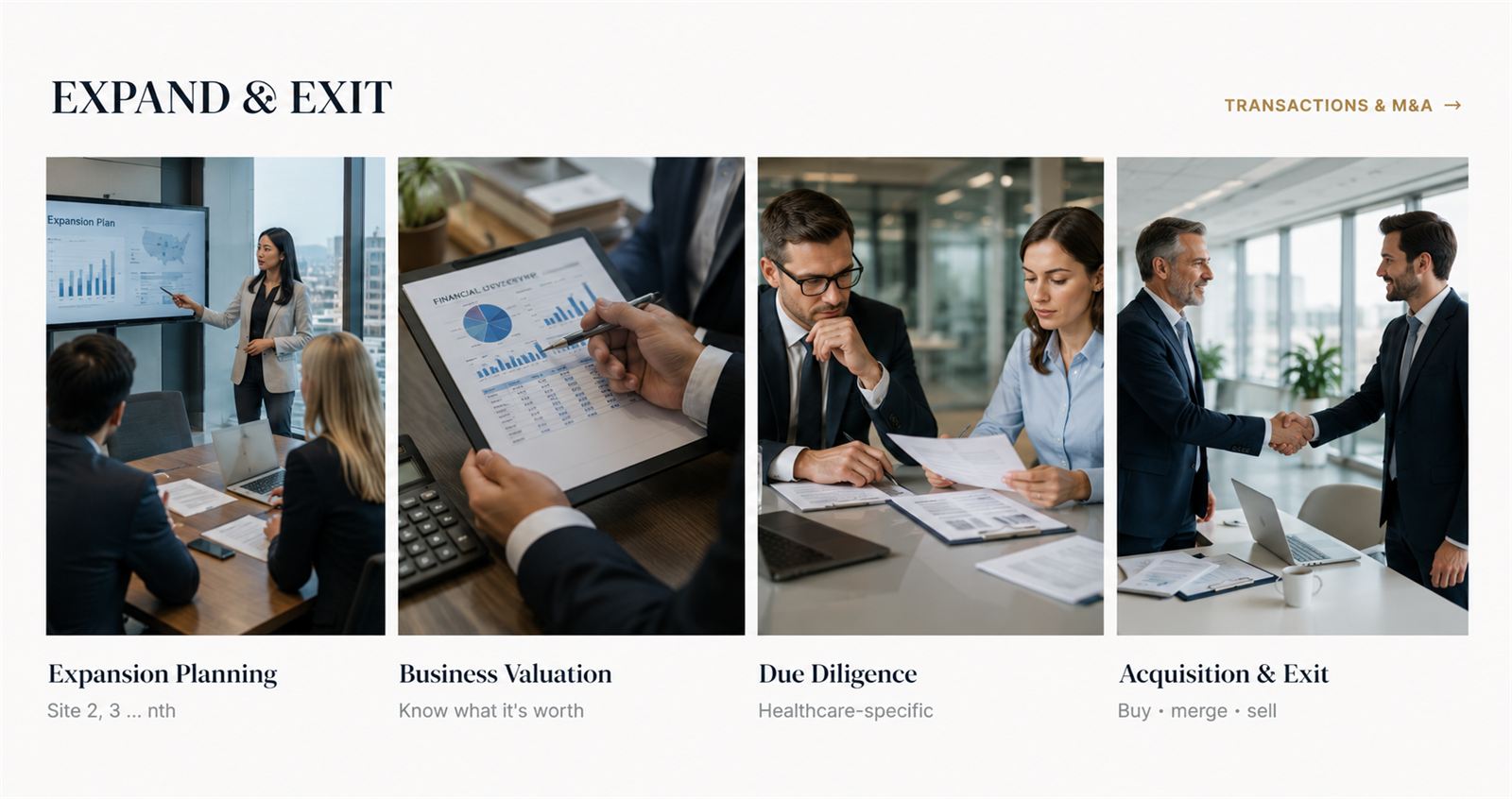 Expand & Exit - Expansion Planning, Business Valuation, Due Diligence, Acquisition & Exit